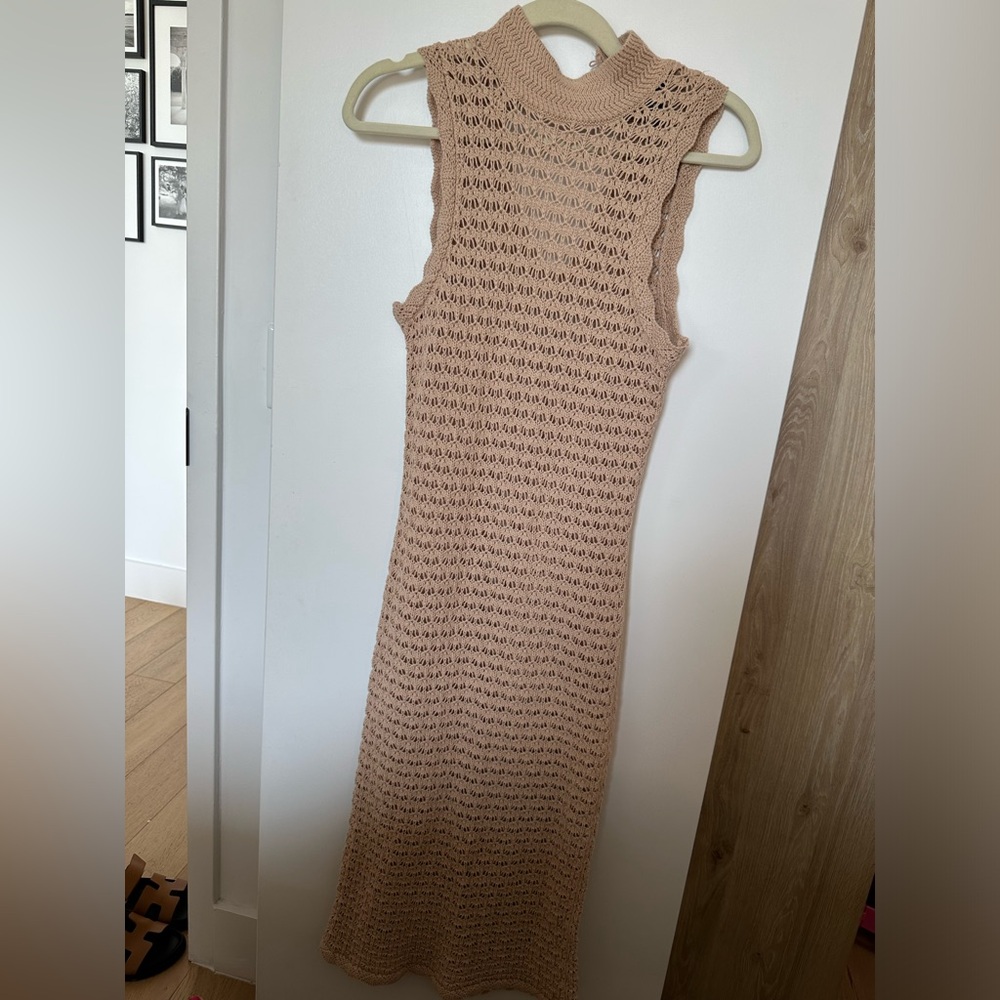 Aqua, beige cover-up